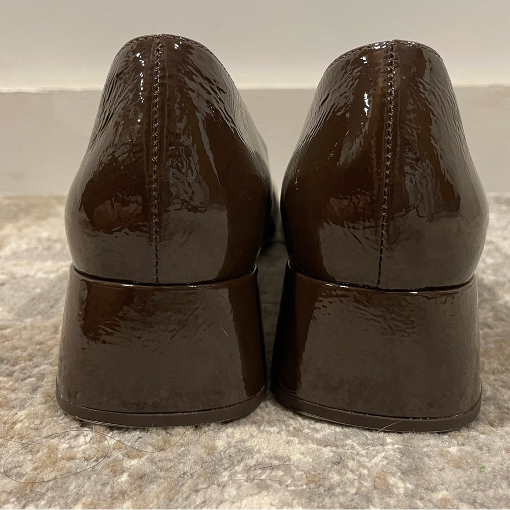 FRANCES VALENTINE Mackie Pump - Chocolate/Oyster Leather Size 8.5B New MSRP $598 - Picture 6 of 11
